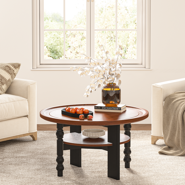 Round Two-tiered Coffee Table (31'')