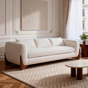 Maeve White Modern Sofa (86")