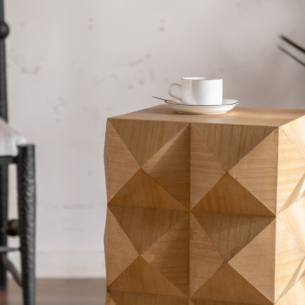Retro Wooden Side Table (11'')