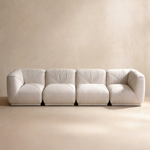 Eden White Chenille Modular Sectional Sofa (146")