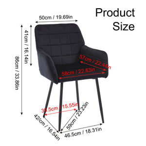 Modern Velvet Dining Chairs (Set of 2)