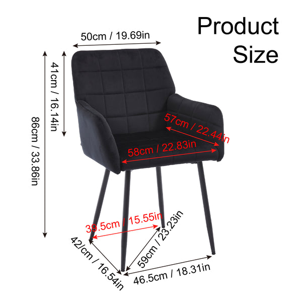 Modern Velvet Dining Chairs (Set of 2)