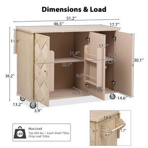 Kitchen Island on Wheels (51'')