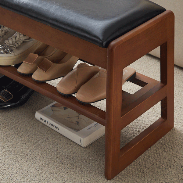 Wooden Storage Entryway Bench (39'')