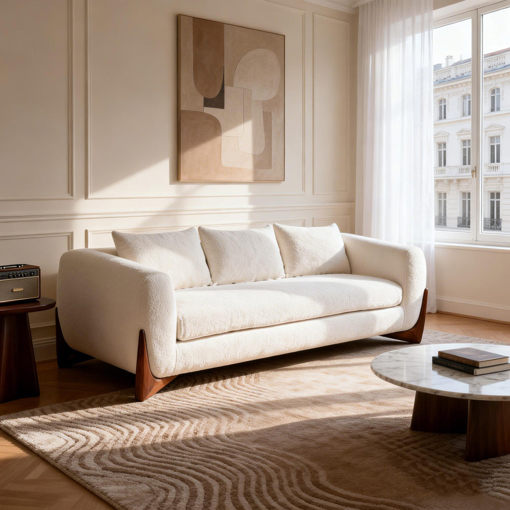 Maeve White Modern Sofa (86")