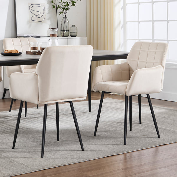 Modern Velvet Dining Chairs (Set of 2)