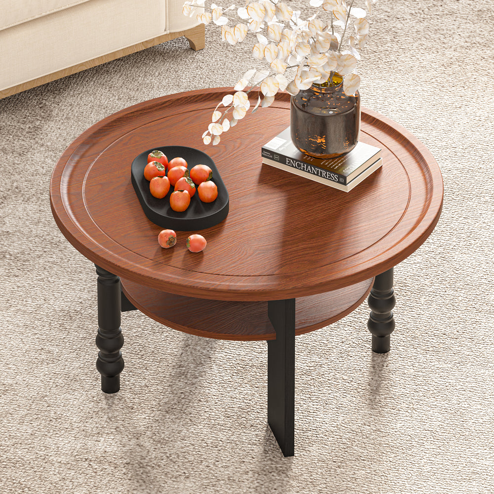Round Two-tiered Coffee Table (31'')