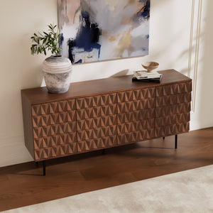Reco Carved Pattern Wood Sideboard (70'')