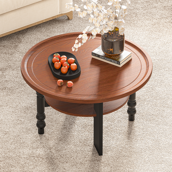 Round Two-tiered Coffee Table (31'')