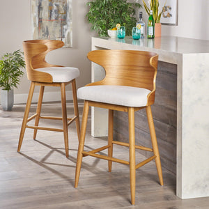 Rubberwood Bar & Counter Stools (Set of 2)