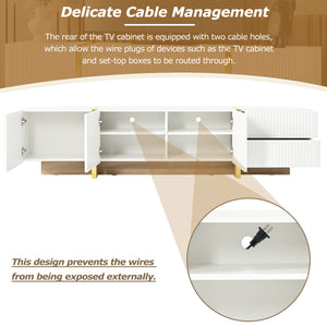 Modern Fluted Media Console (74'')