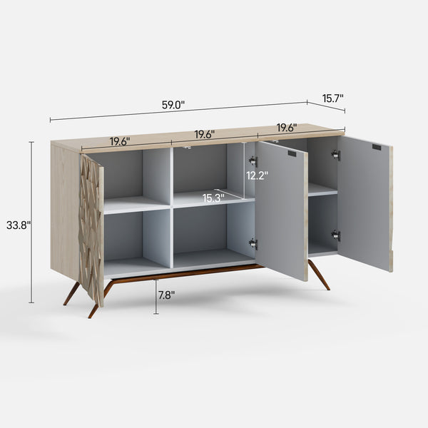 Geometric Textured Buffet (59'')