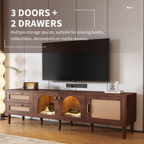 Rattan Pattern Media Console (70'')