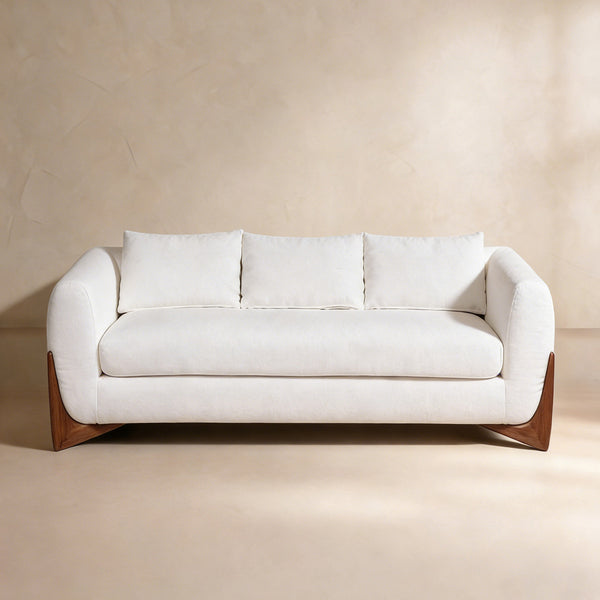 Maeve White Modern Sofa (86")