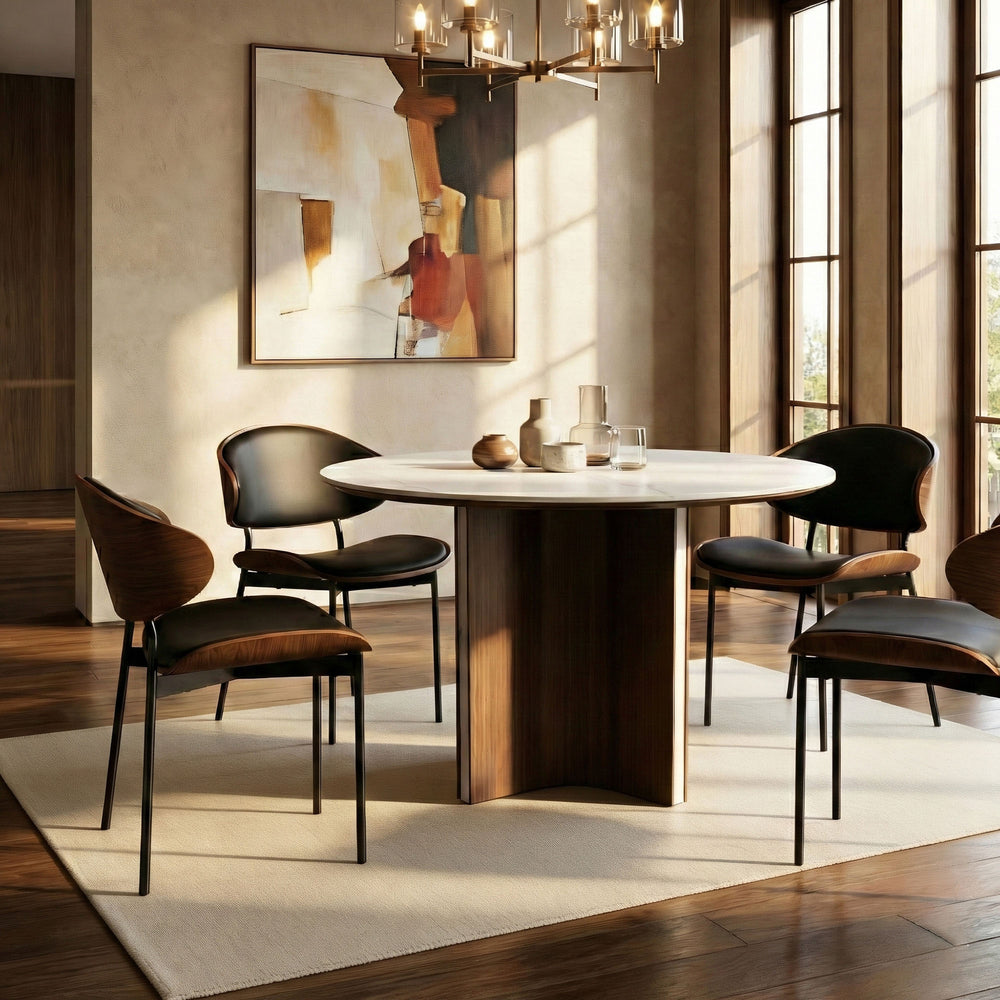 Helios Leather Dining Chairs (Set of 2)