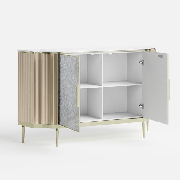 Fluted Marble Top Buffet (59'')