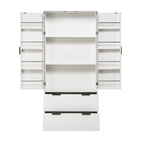 Modern Fluted Buffet Cabinet (71'')