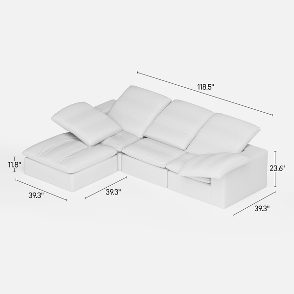 Swofy 3-Seater Chenille Sectional (118'')