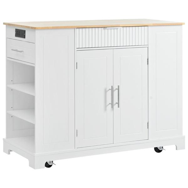 Fluted Storage Kitchen Island (48'')