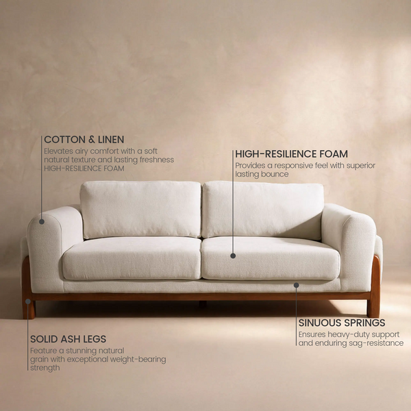 Darcy Cotton & Linen Sofa (89")