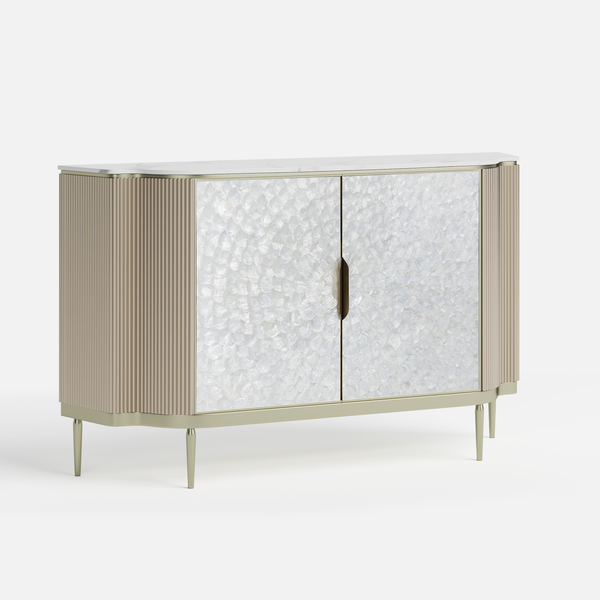 Fluted Marble Top Buffet (59'')