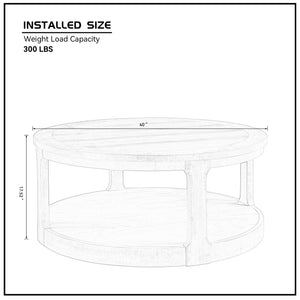 Round Rustic Coffee Table (40'')