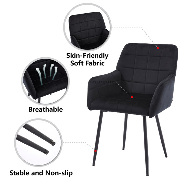 Modern Velvet Dining Chairs (Set of 2)