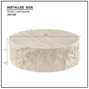Round Stone Pattern Coffee Table (35'')
