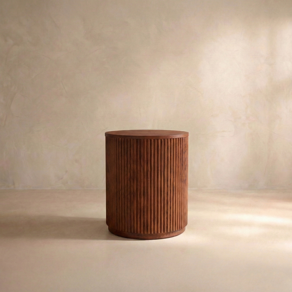 Esmond Fluted Round Side Table (16")