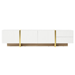 Modern Fluted Media Console (74'')