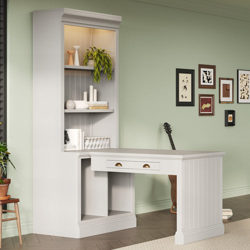 Modern Writing Desk with Bookshelf (35'')