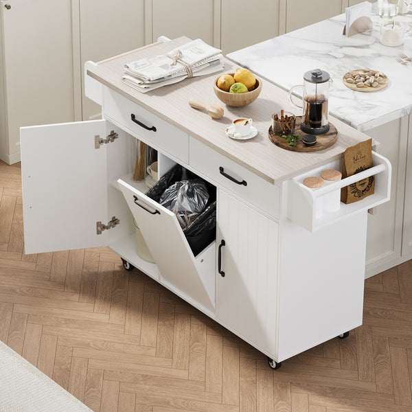 Multifunctional Rolling Kitchen Island (51'')