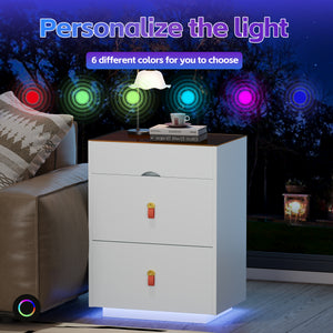 3-Drawer Glass Top Nightstand (30'')