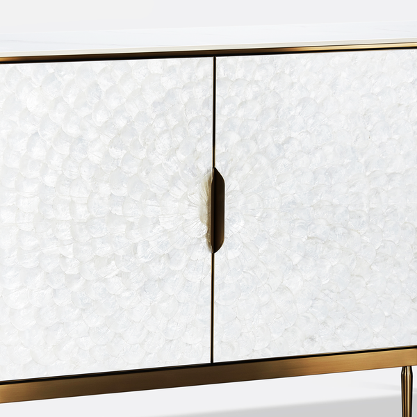 Fluted Marble Top Buffet (59'')
