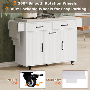 Multifunctional Rolling Kitchen Island (51'')