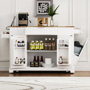 Fluted Storage Kitchen Island (48'')