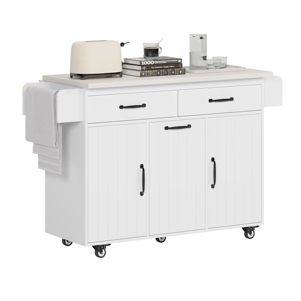 Multifunctional Rolling Kitchen Island (51'')