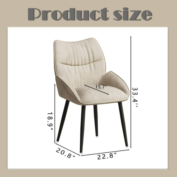 Velvet Upholstered Dining Chairs (Set of 2)