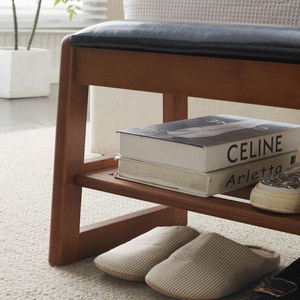 Wooden Storage Entryway Bench (39'')