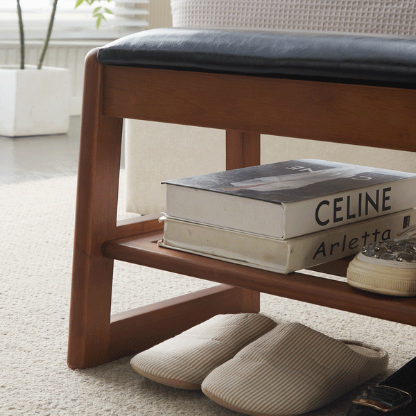 Wooden Storage Entryway Bench (39'')