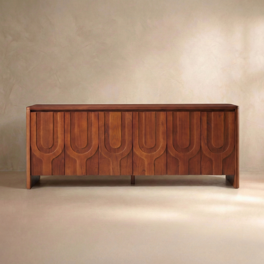 Vidar Carved Mindi Wood Sideboard (83")