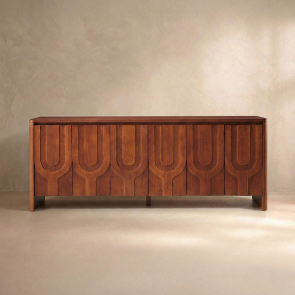 Vidar Carved Mindi Wood Sideboard (83")