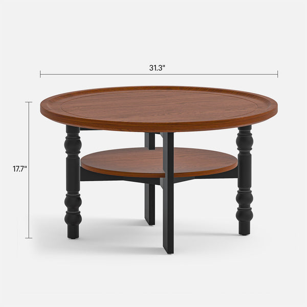 Round Two-tiered Coffee Table (31'')