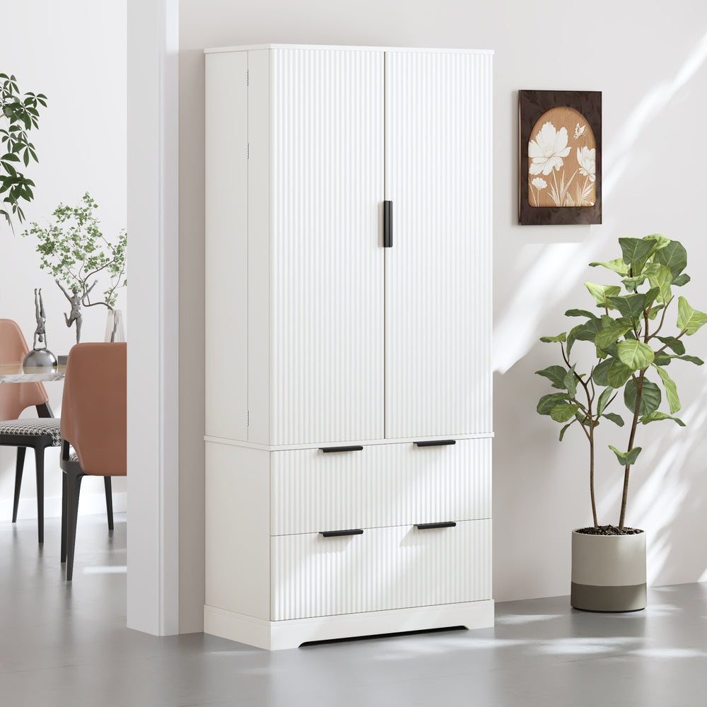 Modern Fluted Buffet Cabinet (71'')