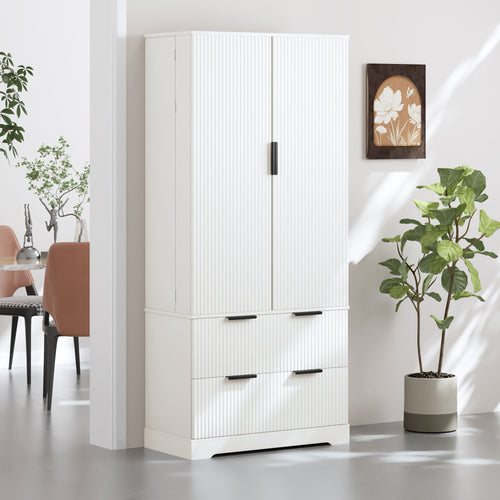 Modern Fluted Buffet Cabinet (71'')