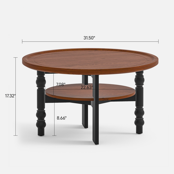Round Two-tiered Coffee Table (31'')