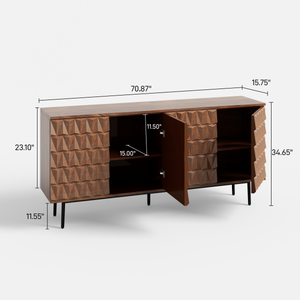 Reco Carved Pattern Wood Sideboard (70'')