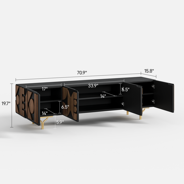 Carved Pattern Media Console (70'')