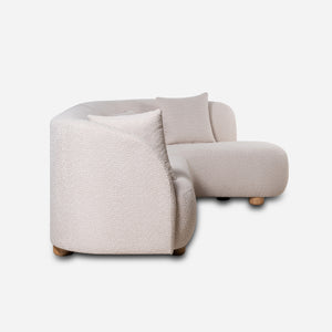 Capri White Bouclé Curved Sectional Sofa (101")