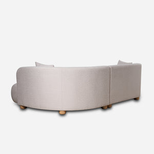Capri White Bouclé Curved Sectional Sofa (101")